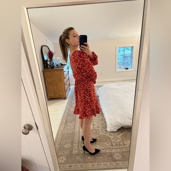 Relipop Women's Dress Polka Dot Floral Print Long Sleeve - Picture 6 of 6